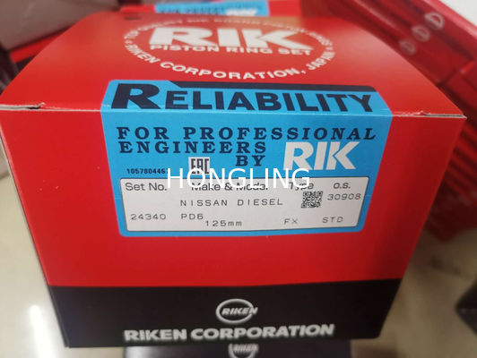 RIK Piston Ring, Hino W06D 15011, 13011-1973  13011-2540 , Nissan FE6T 24951 12040-Z5505  , PD6 24340, Isuzu 6HE1 17175